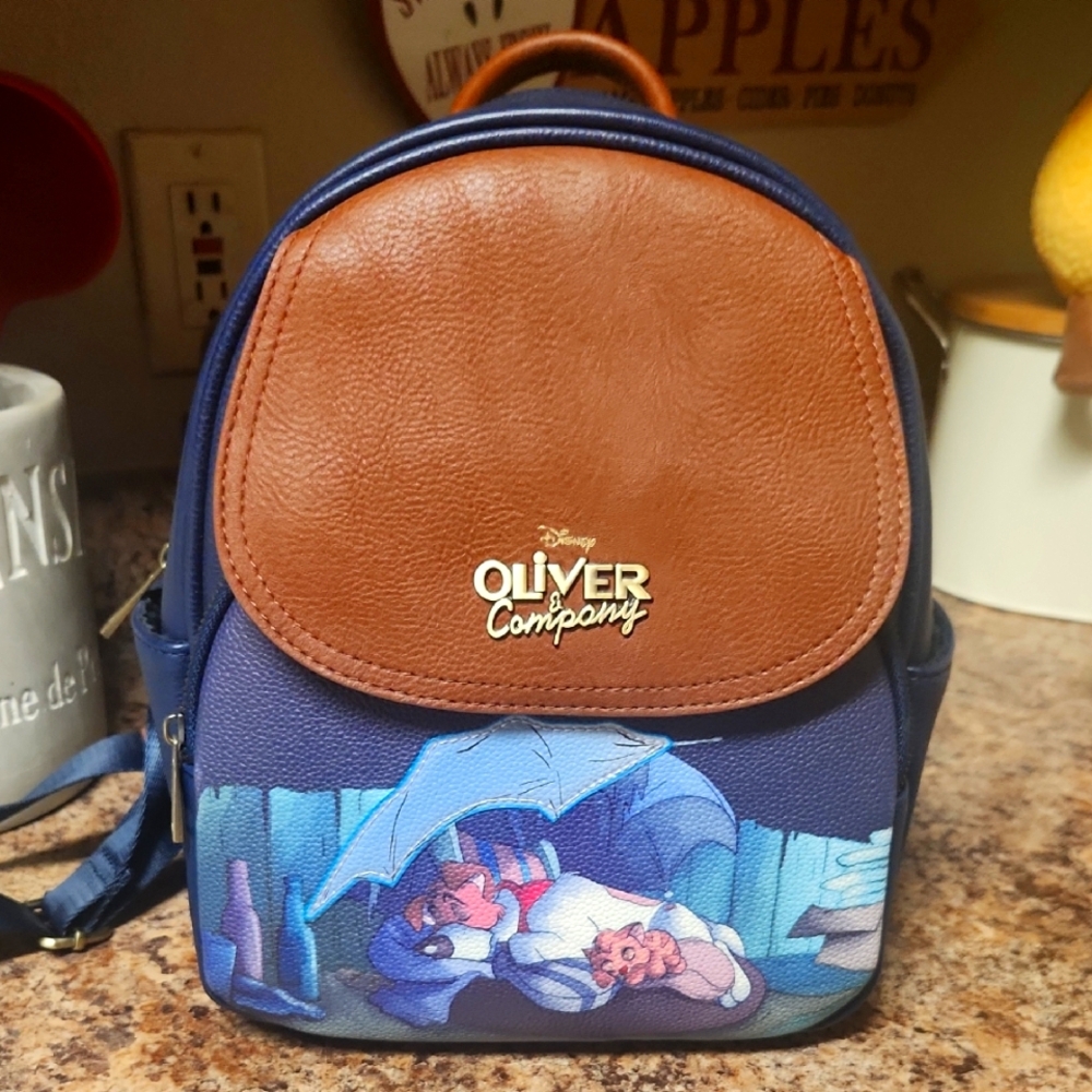 Disney Oliver & Company Blue and Brown Mini Backpack